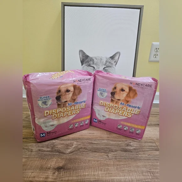 2 Packs HoneyCare All-Absorb Disposable Diapers for female dogs - Picture 3 of 7